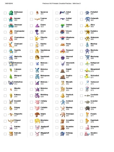 Pokedex Checklist